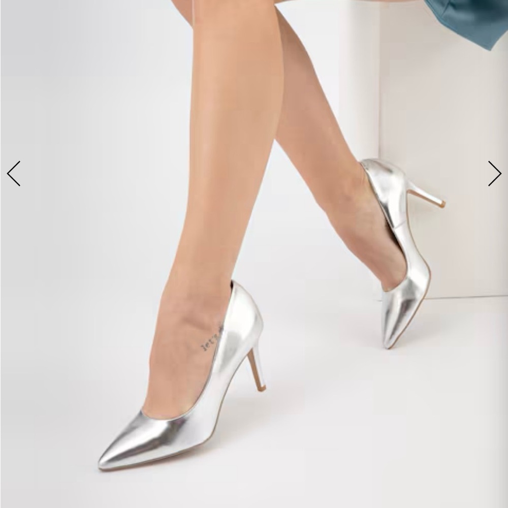 Leather silver Heels